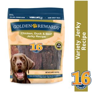 Golden Rewards Chicken, Duck & Beef Jerky Recipe Dog Treat Variety Pack