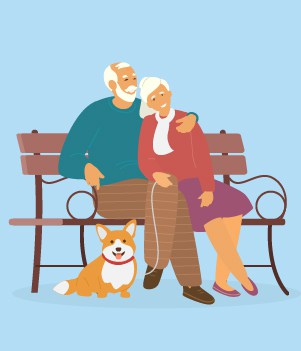 8.Dogs help seniors with cognitive function and social interaction