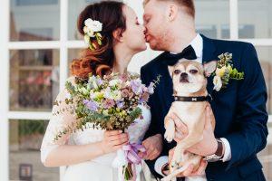 happy couple kissing