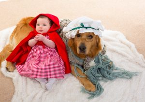 baby red riding hood dog grandma