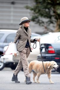 diane keaton walking dog