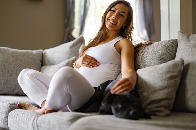 mother-tells-her-puppy-she-is-pregnant-and-she-approves