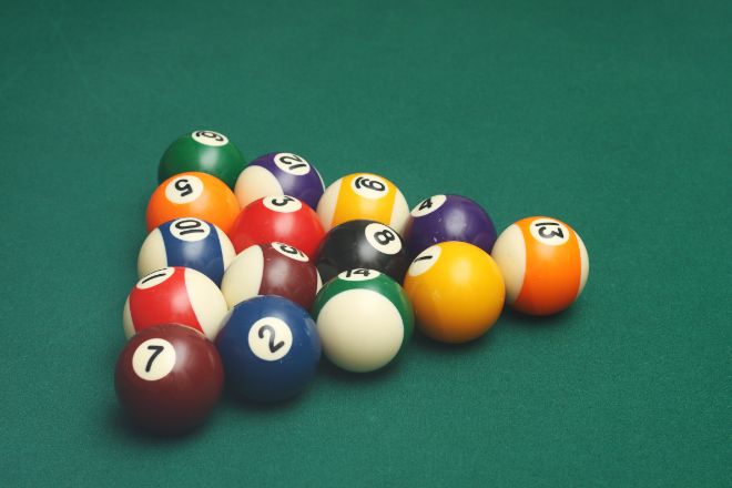 pool balls on table