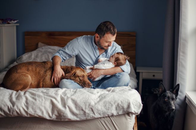 dog and baby