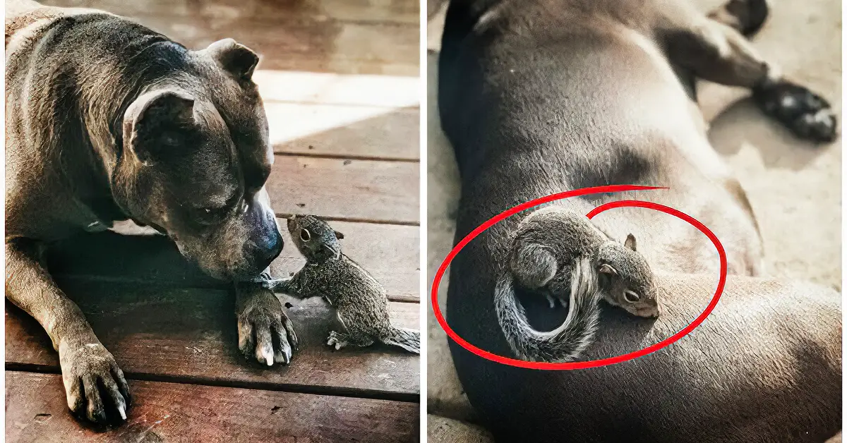 dog and squirrel